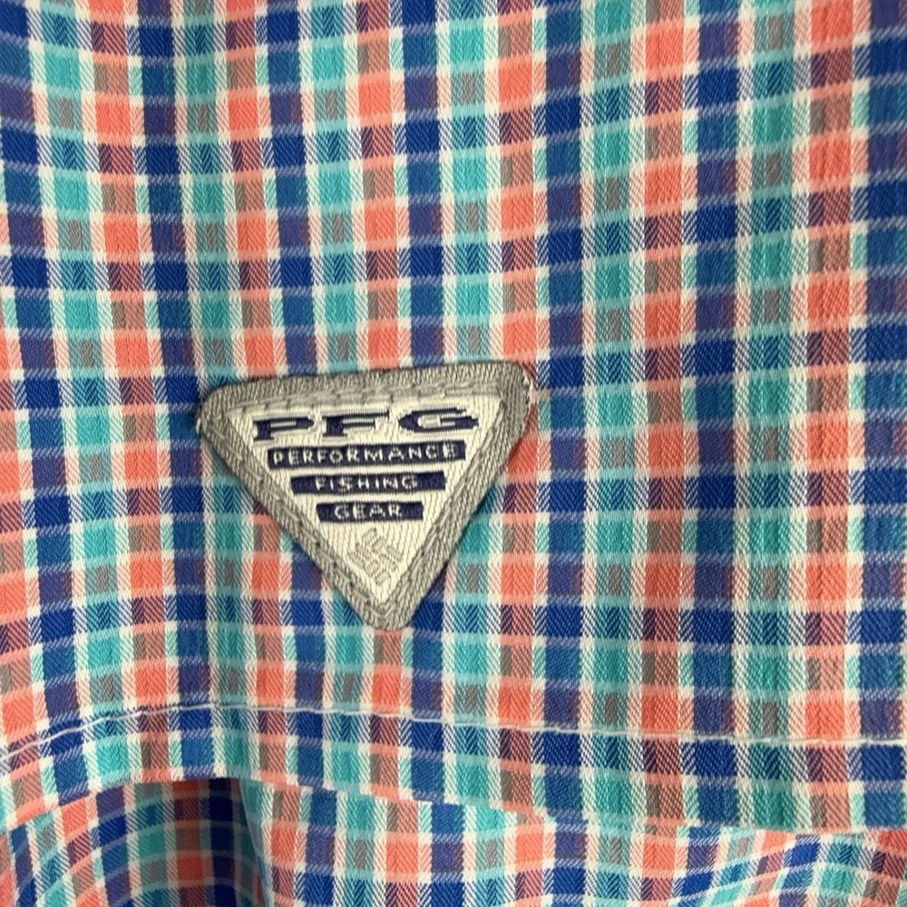 Columbia PFG Super Tamiami Shirt Mens XL Plaid Omni-Shade Fishing Long Sleeve